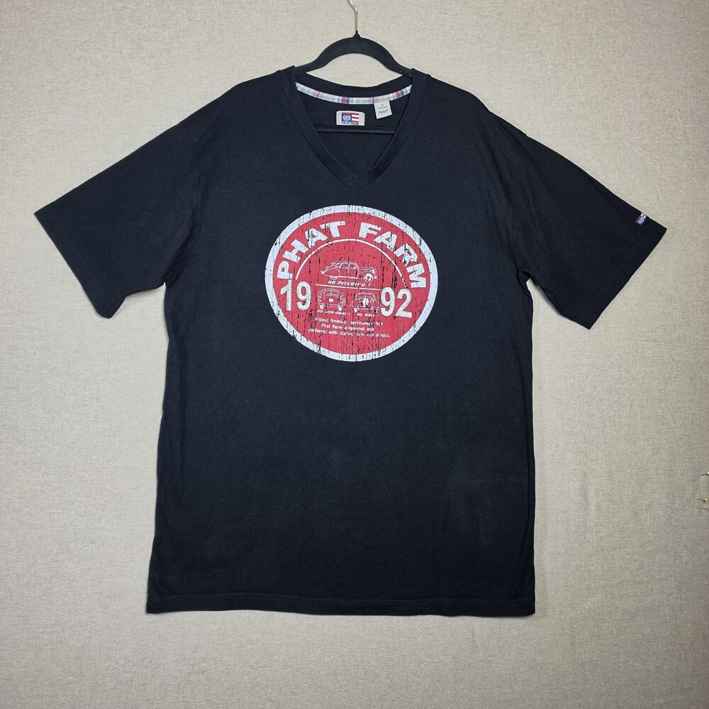 Vintage Y2K Phat Farm Shirt Size Mens 3XL  Black With Embroidered 1992